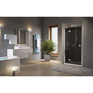 NOVELLINI BRERA G NICHE 1 PIVOT DOOR SHINY CHROME FRAME CLEAR GLASS