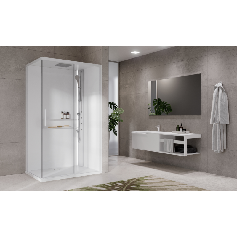 NOVELLINI GLAX 2.0 2P 120X80 CABINA MULTIFUNZIONE APERTURA 1 ANTA SCORREVOLE + 1 LATO FISSO