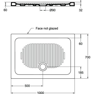 IDEAL STANDARD CONNECT - PIATTO DOCCIA IN CERAMICA 100X70 SP.6 CM