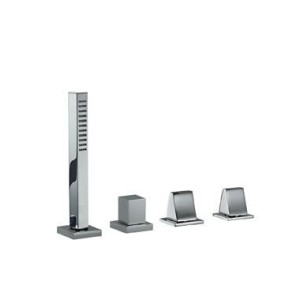 TREEMME ARCHE' BATHTUB EDGE FAUCET WITH RETRACTABLE HAND SHOWER WITHOUT SPOUT