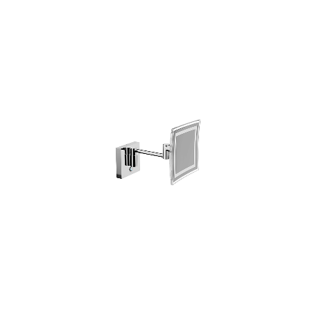 INDA SPECCHIO INGRANDITORE A PARETE A LED C/SNODO QUADRATO CROMO
