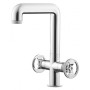 IB RUBINETTERIE BOLD ROUND MISCELATORE LAVABO ALTO CON DUE LEVE C/SCARICO CLIK CLAK