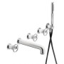 IB RUBINETTERIE BOLD ROUND WALL-MOUNTED FIVE-HOLE BATHTUB MIXER WITH DIVERTER AND SHOWER KIT