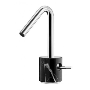 MARMO BLACK BASIN MIXER TAP WITH CLICK-CLACK WASTE IB RUBINETTERIE MARMO BLACK BASIN MIXER WITH CLICK-CLACK WASTE