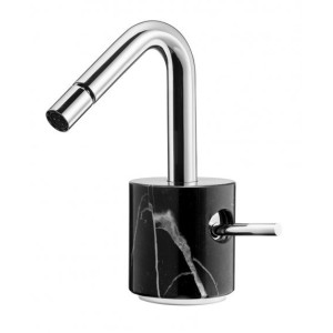 MARMO THREE-WAY BIDET MIXER COMPLETE WITH BLACK CLICK-CLACK DRAIN IB RUBINETTERIE MARMO BIDET MIXER TAP THREE COMPLETE WITH BLACK CLICK-CLACK DRAIN