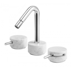 IB RUBINETTERIE MARMO THREE-HOLE BIDET MIXER WITH SWIVEL SPOUT