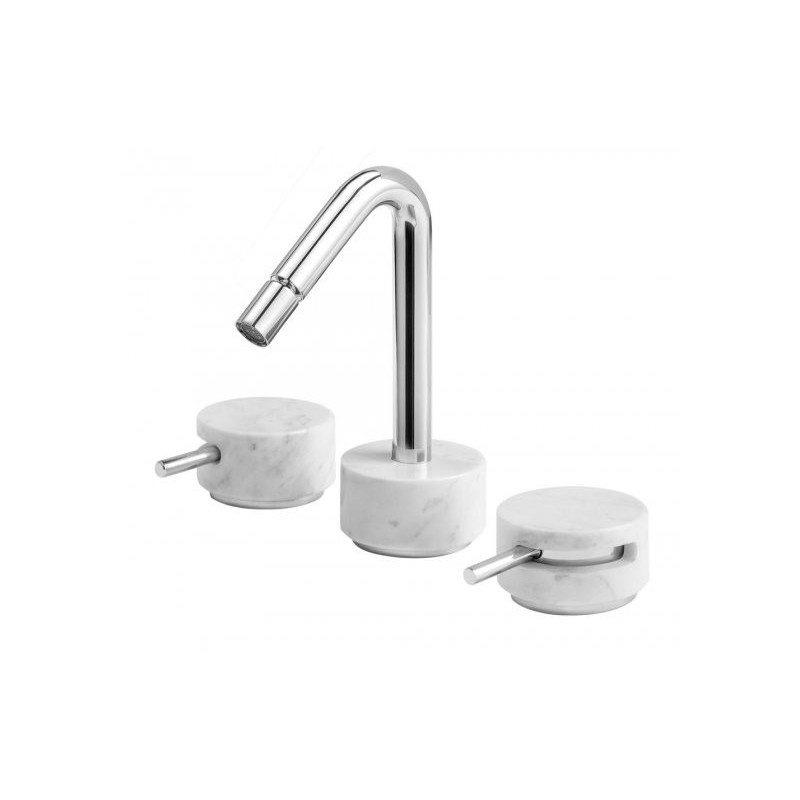 IB RUBINETTERIE MARMO MISCELATORE BIDET TRE FORI CON BOCCA SNODABILE