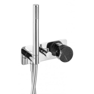 MARMO BUILT-IN SHOWER MIXER WITH 3-WAY BLACK SHOWER KIT IB RUBINETTERIE MARMO BUILT-IN SHOWER MIXER WITH 3-WAY SHOWER KIT BLACK