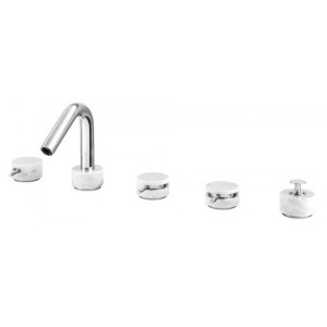 MARMO 5-HOLE BATHTUB MIXER WITH DIVERTER AND INTEGRATED HAND SHOWER IB RUBINETTERIE MARMO 5-HOLE BATHTUB MIXER WITH DIVERTER AND INTEGRATED HAND SHOWER