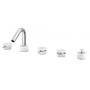 IB RUBINETTERIE MARMO 5-HOLE BATHTUB MIXER WITH DIVERTER AND INTEGRATED HAND SHOWER