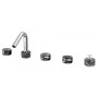 IB RUBINETTERIE MARMO 5-HOLE BATHTUB MIXER WITH DIVERTER AND INTEGRATED BLACK HANDSHOWER