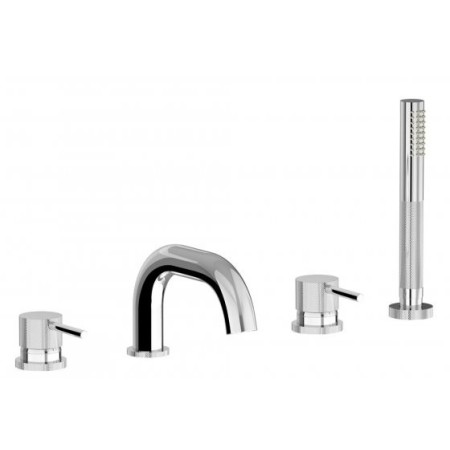 IB RUBINETTERIE INDUSTRIA FOUR-HOLE BATHTUB MIXER WITH DIVERTER AND SHOWER KIT