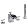 IB RUBINETTERIE LOVEME FOUR-HOLE BATH EDGE MIXER WITH DIVERTER AND SHOWER KIT