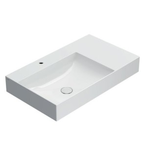 GLOBO T-EDGE LAVABO 80X47 VASCA DECENTRATA SOSPESO/APPOGGIO