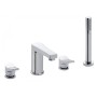 IB RUBINETTERIE TWITTER 4-HOLE BATHTUB MIXER WITH DIVERTER AND SHOWER KIT