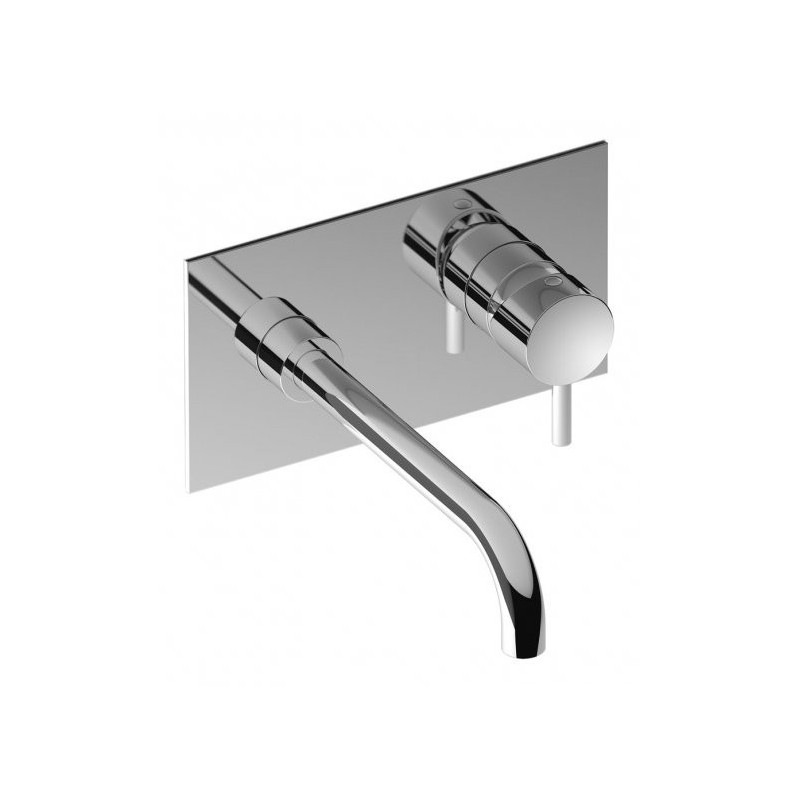 IB RUBINETTERIE MILANO TORINO MISCELATORE LAVABO A PARETE COMPLETO DI SCARICO CM 21