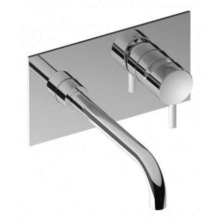 IB RUBINETTERIE MILANO TORINO MISCELATORE LAVABO A PARETE COMPLETO DI SCARICO CM 21