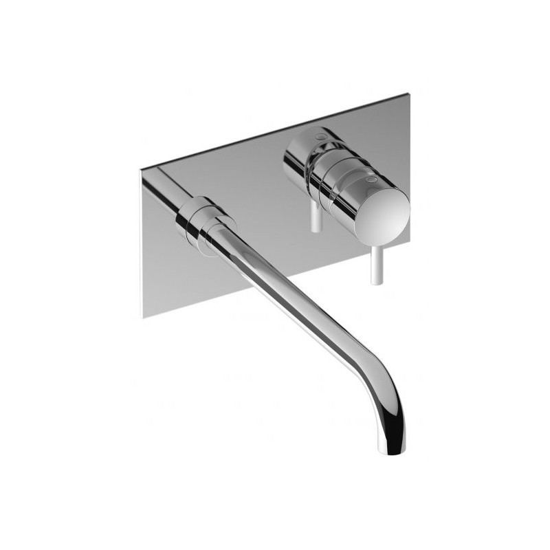 IB RUBINETTERIE MILANO TORINO MISCELATORE LAVABO A PARETE COMPLETO DI SCARICO CM 24.6