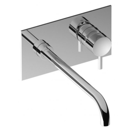 IB RUBINETTERIE MILANO TORINO MISCELATORE LAVABO A PARETE COMPLETO DI SCARICO CM 24.6