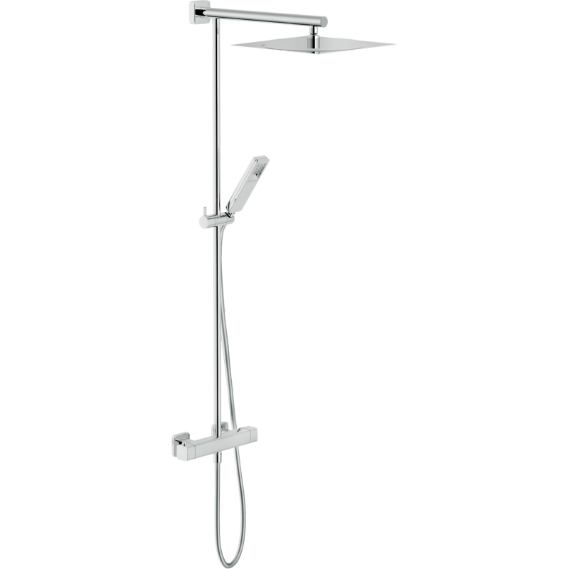 NOBILI LOOP COLONNA DOCCIA CON MISCELATORE TERMOSTATICO ESTERNO E SOFFIONE A SNODO 300X300 MM