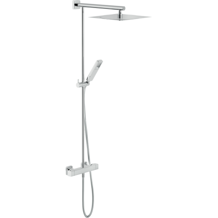 NOBILI LOOP SHOWER COLUMN WITH EXTERNAL THERMOSTATIC MIXER AND SWIVEL SHOWERHEAD 300X300 MM