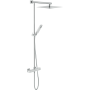 NOBILI LOOP SHOWER COLUMN WITH EXTERNAL THERMOSTATIC MIXER AND SWIVEL SHOWERHEAD 300X300 MM