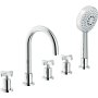 NOBILI LIRA BATHTUB EDGE MIXER 5-HOLE BATTERY