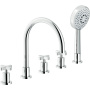 NOBILI LIRA BATHTUB EDGE MIXER WITH LONG SPOUT 5-HOLE BATTERY