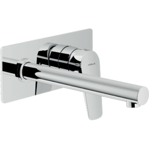NOBILI SKY WALL-MOUNTED LONG SPOUT BASIN MIXER WITH PLATE WITHOUT DRAIN