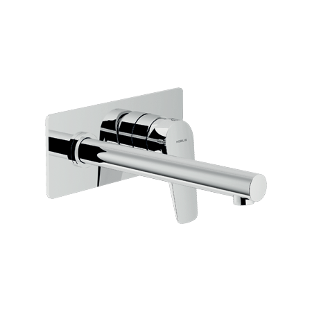 NOBILI SKY WALL-MOUNTED LONG SPOUT BASIN MIXER WITH PLATE WITHOUT DRAIN