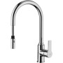 RED METAL KITCHEN FAUCET WITH PULL-OUT SPRAY