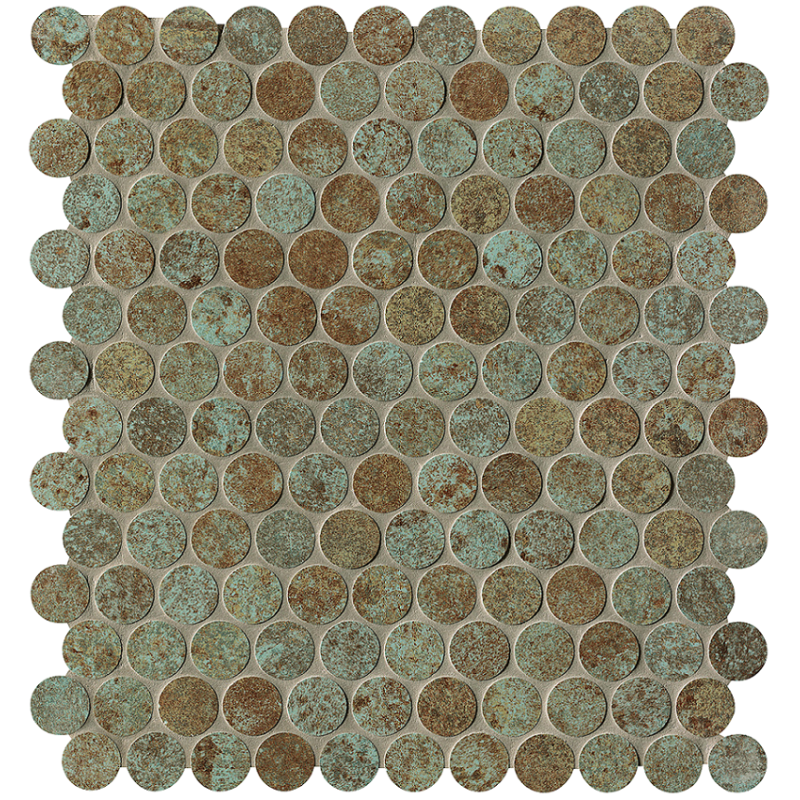 FAP CERAMICHE SHEER DECO RUST ROUND MOSAICO