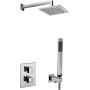 LEVEL SHOWER KIT WITH THERMOSTATIC MIXER + SOFFIONE + HAND SHOWER SET