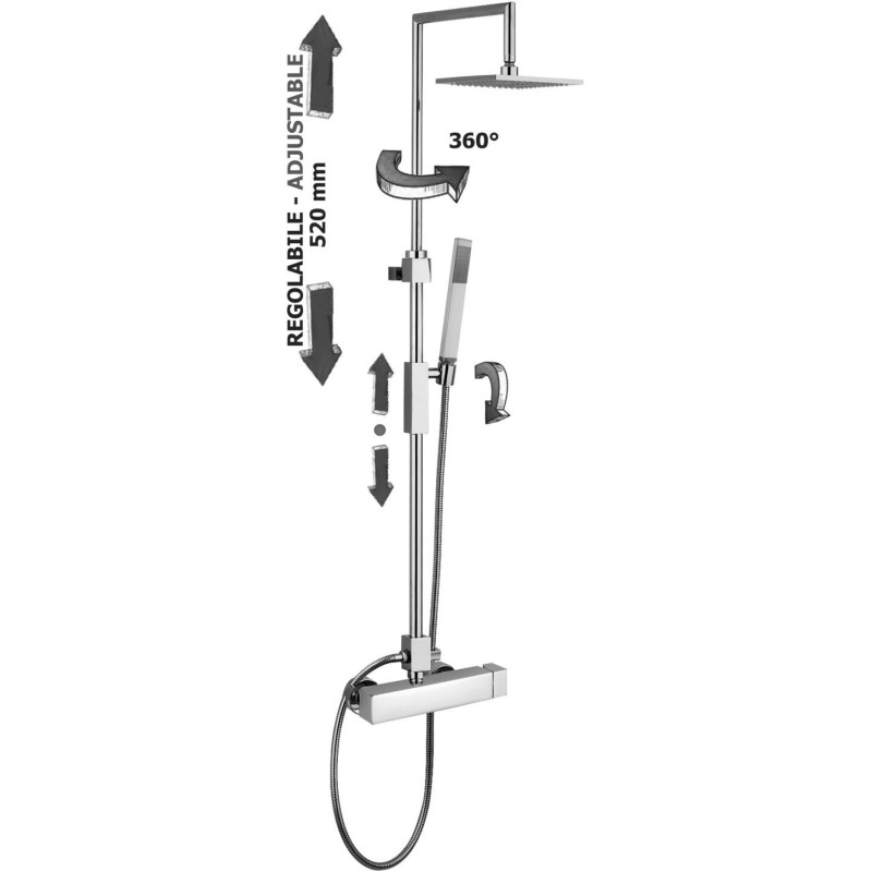 PAFFONI COLONNA DOCCIA SYNCRO PLUS C/MISCELATORE MECCANICO