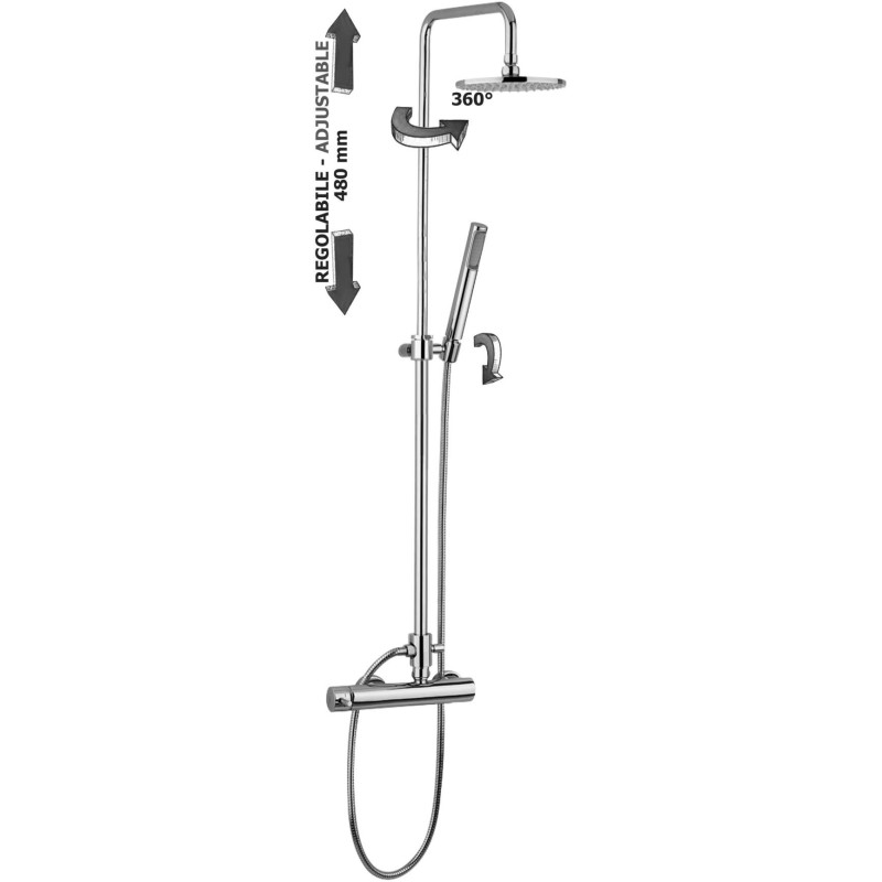 PAFFONI COLONNA DOCCIA EASY PLUS REGOLABILE C/MISCELATORE MECCANICO