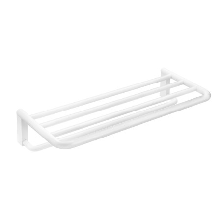 COSMIC BLACK & WHITE TOWEL RACK SHELF SATIN WHITE