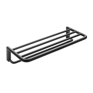 COSMIC BLACK & WHITE SATIN BLACK TOWEL SHELF