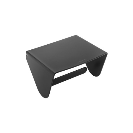 COSMIC BLACK & WHITE TOILET PAPER HOLDER WITH SATIN BLACK COVER