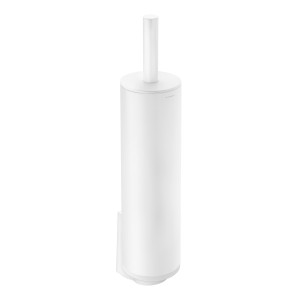 COSMIC BLACK & WHITE TOILET BRUSH HOLDER FOR FLOOR/WALL SATIN WHITE