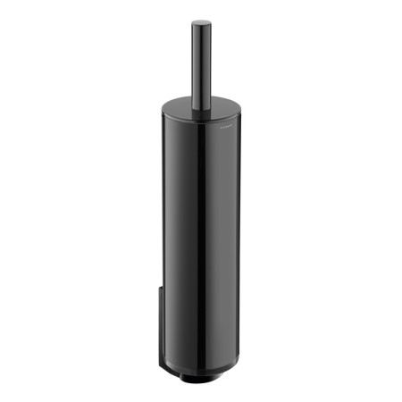 COSMIC BLACK & WHITE SATIN BLACK FLOOR/WALL TOILET BRUSH HOLDER