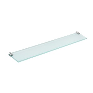 COSMIC LOGIC SATINED STAINLESS STEEL GLASS SHELF 57.5cm
