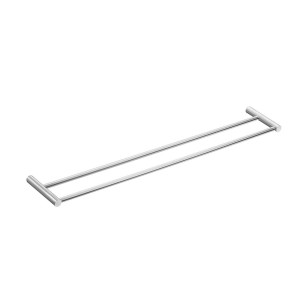 COSMIC LOGIC DOUBLE TOWEL RACK IN SATIN STAINLESS STEEL