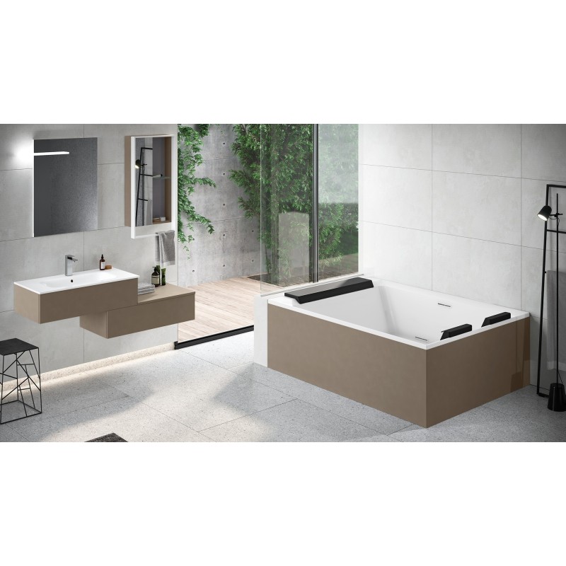 NOVELLINI DIVINA DUAL WHIRLPOOL + NATURAL AIR - VASCA C/TELAIO C/IDROMASSAGGIO 190X140