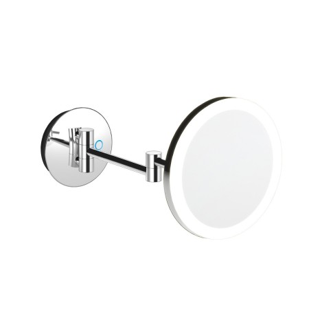 COSMIC ESSENTIALS WALL MAGNIFYING MIRROR WITH ADJUSTABLE LED LIGHT CHROME