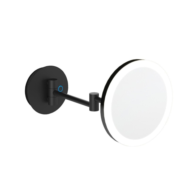 COSMIC ESSENTIALS SPECCHIO INGRANDITORE MURO CON LUCE LED REGOLABILE NERO SATINATO