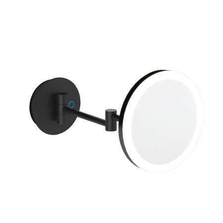 COSMIC ESSENTIALS WALL MAGNIFYING MIRROR WITH ADJUSTABLE LED LIGHT SATIN BLACK