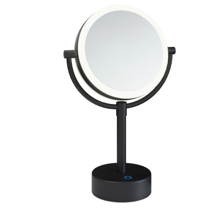 COSMIC ESSENTIALS FREESTANDING MAGNIFYING MIRROR WITH ADJUSTABLE LED LIGHT SATIN BLACK