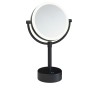 COSMIC ESSENTIALS FREESTANDING MAGNIFYING MIRROR WITH ADJUSTABLE LED LIGHT SATIN BLACK
