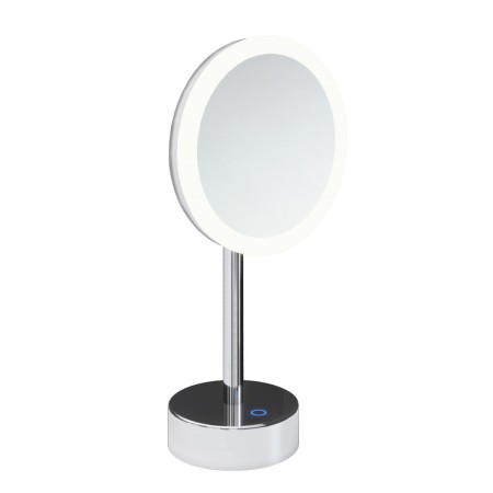 COSMIC ESSENTIALS FREESTANDING MAGNIFYING MIRROR WITH ADJUSTABLE LED LIGHT CHROME