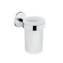 COSMIC DUO ROUND CHROME-MATTE GLASS TOOTHBRUSH HOLDER